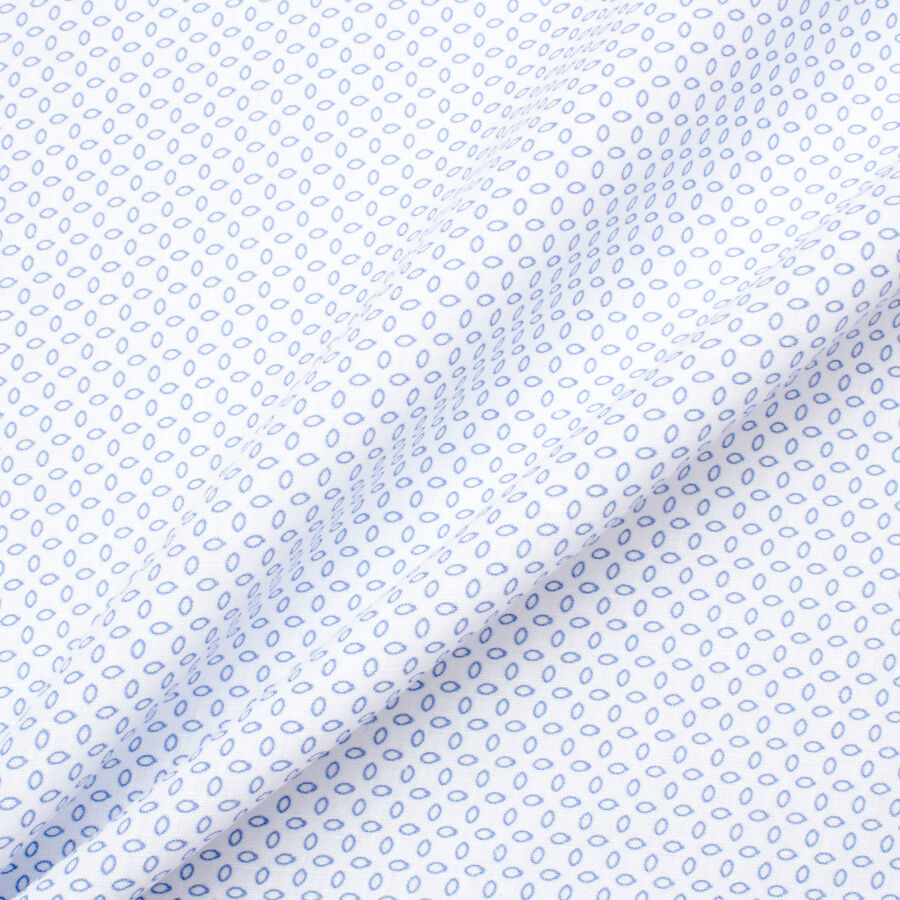 Blue Striped White Pure Linen