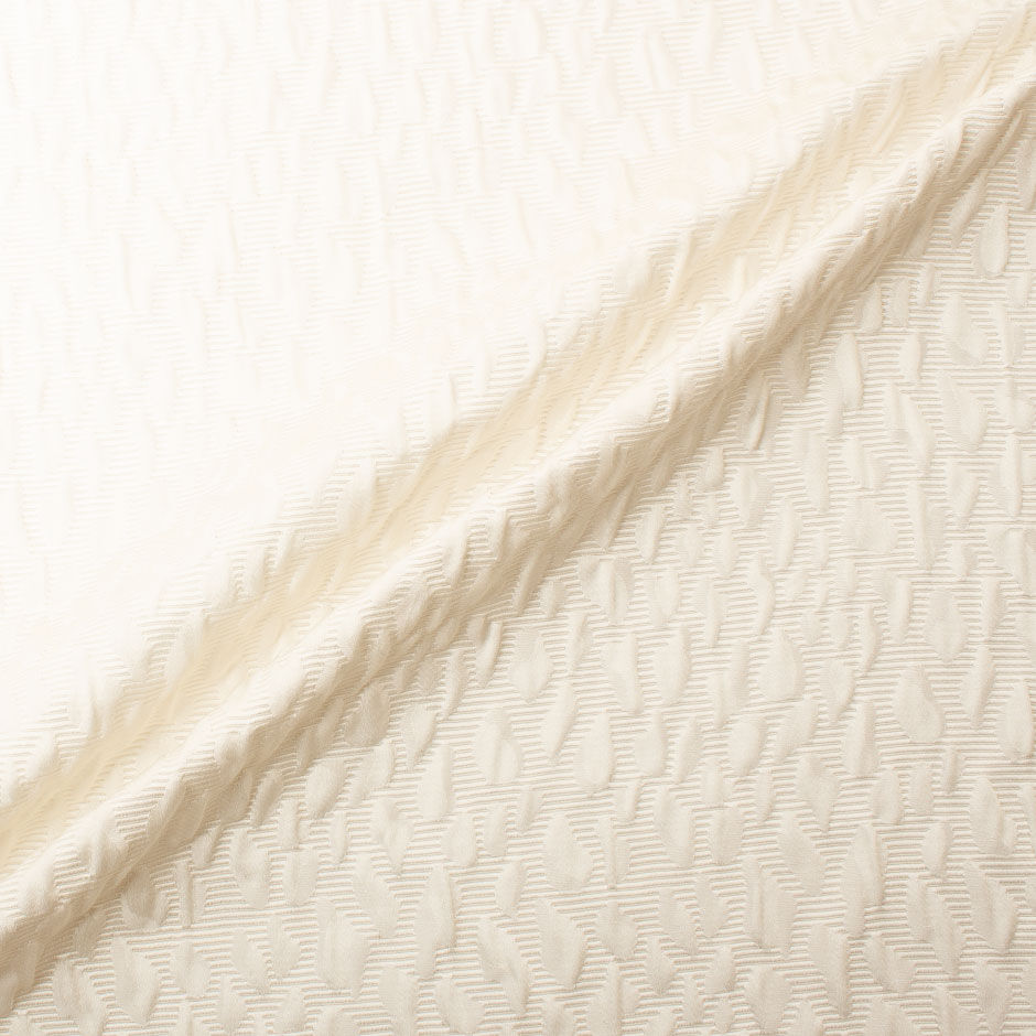 Ivory Silk & Cotton Blend Jacquard Cloqué