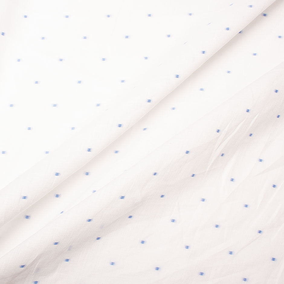 Blue Striped White Pure Linen