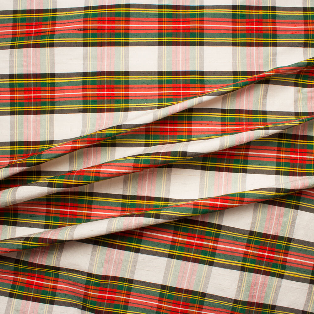 Multi-Coloured Tartan Silk Shantung