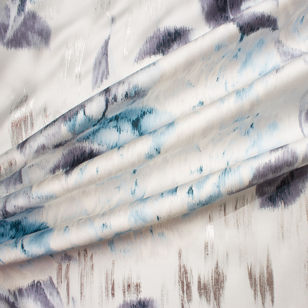 Hand Marbled Fabric, Striped Chiffon Fabric, Hand Painted Fabric, Unique Hand Dyed newest Art Cotton Polyester Marble Fabric Gray Blue 43