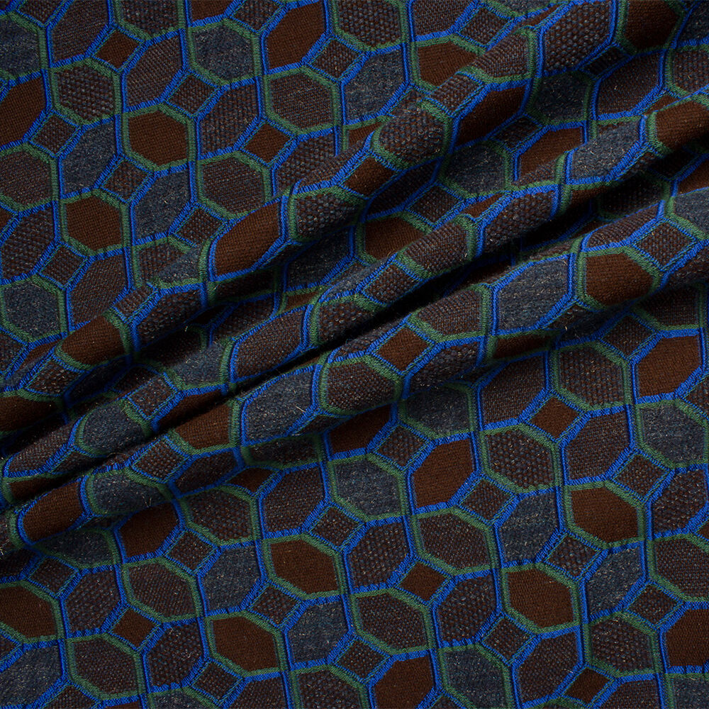 Blue/Brown/Green Jacquard Coating