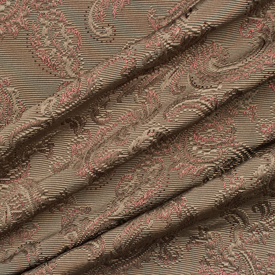 Brown/Red Paisley Metallic Brocade