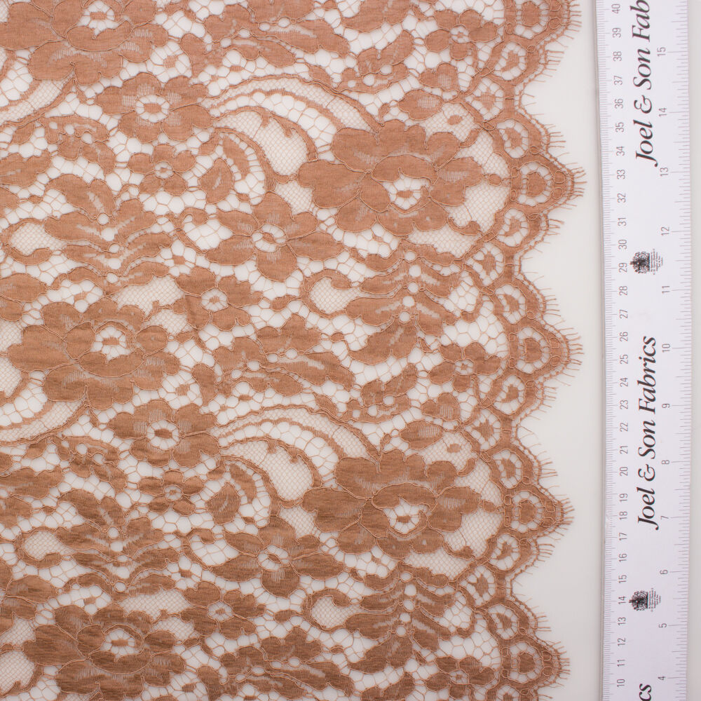 Dark Nude Corded Chantilly Lace