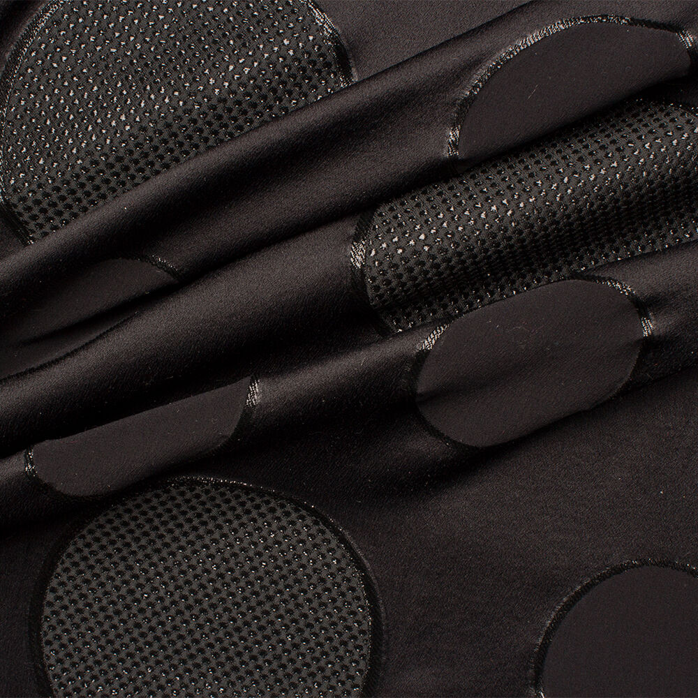 Black 'Circles' Silk Jacquard Lamé