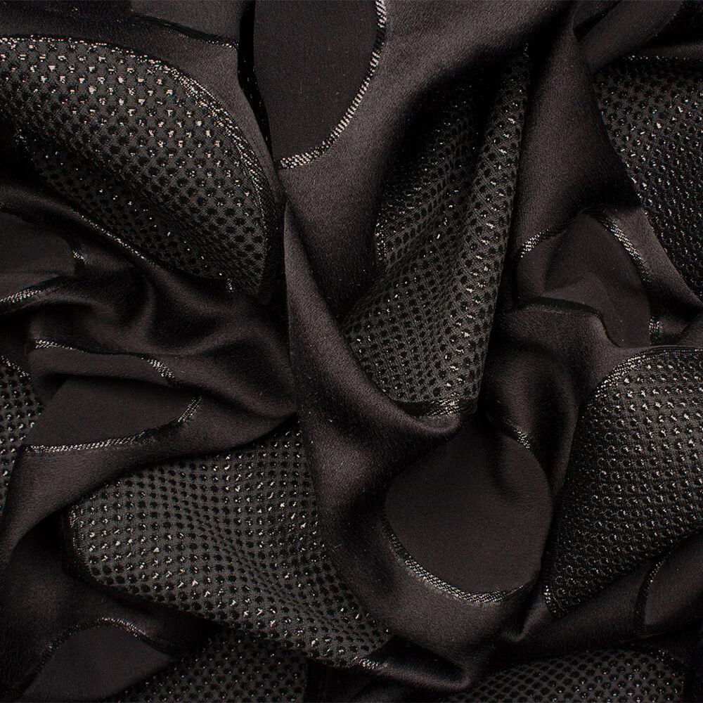 Black 'Circles' Silk Jacquard Lamé