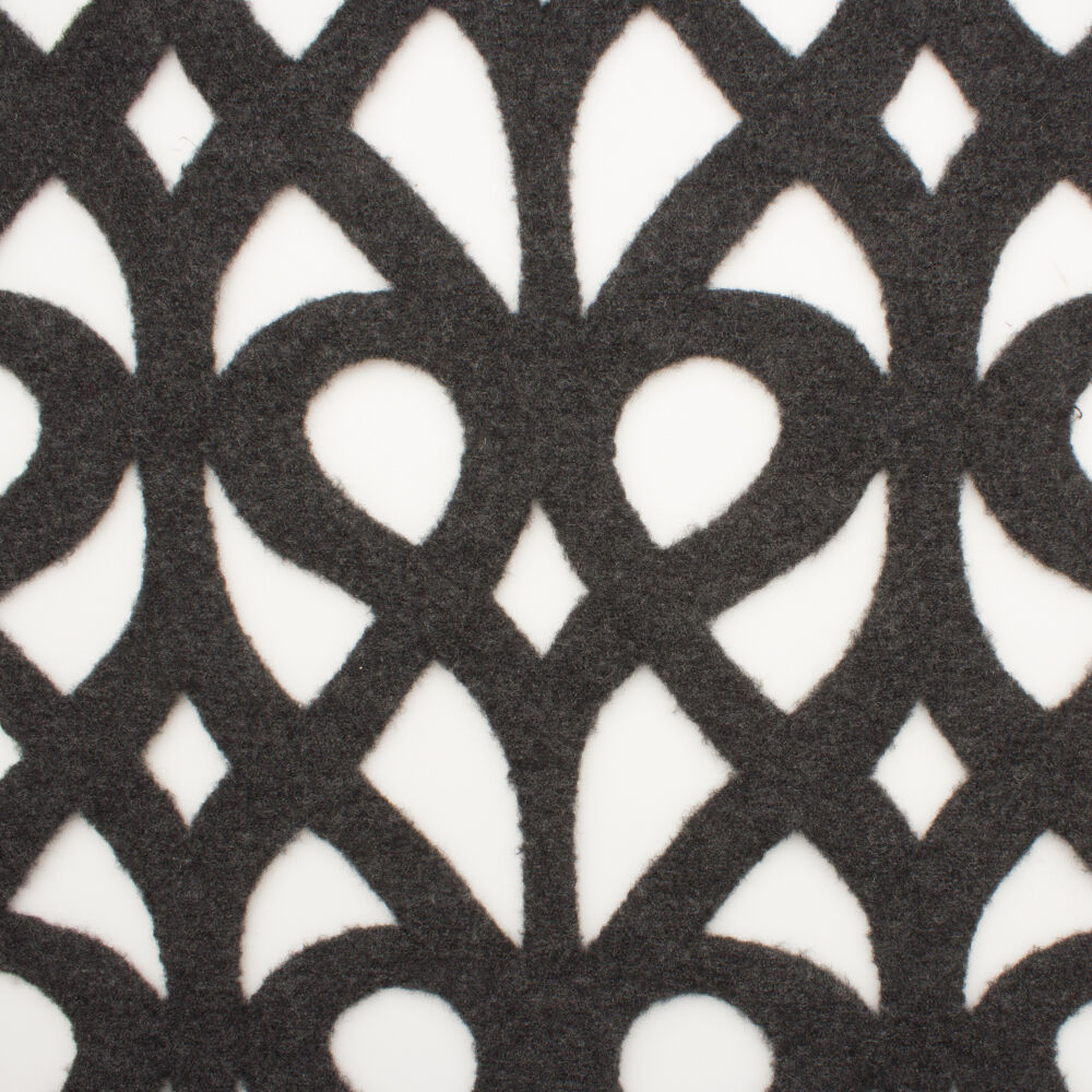 Grey Boiled Laser Cut Wool Fabric