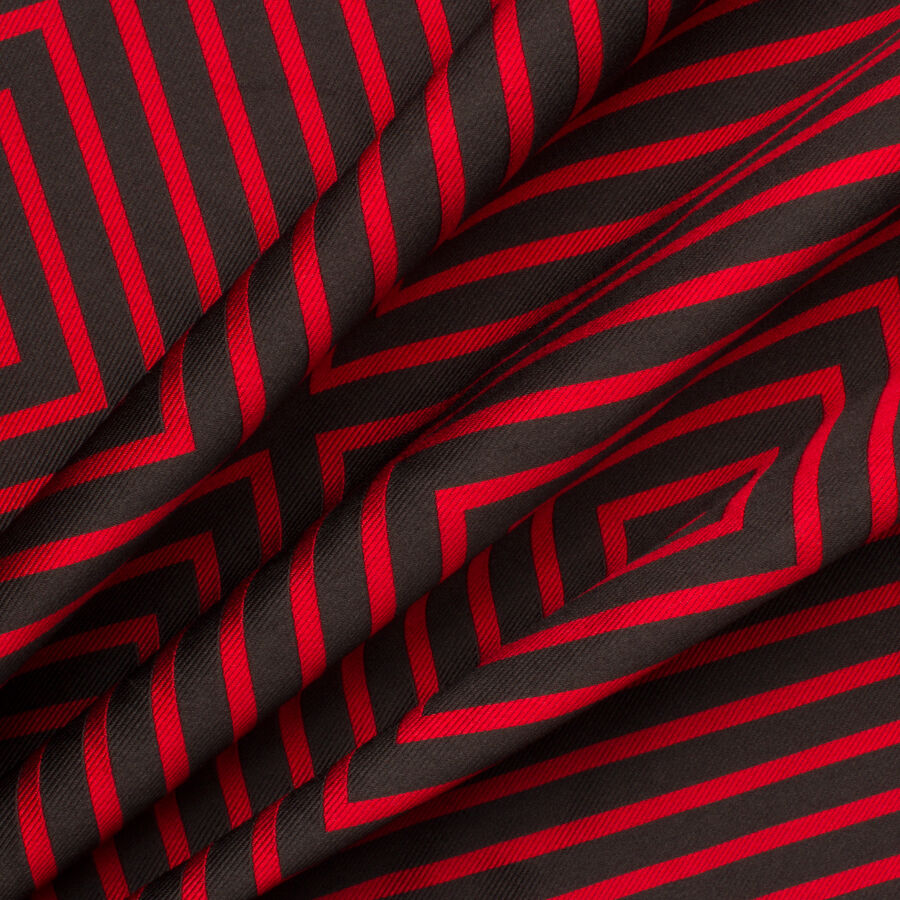 Red/Black Geometric Silk Jacquard (A 3m Piece)