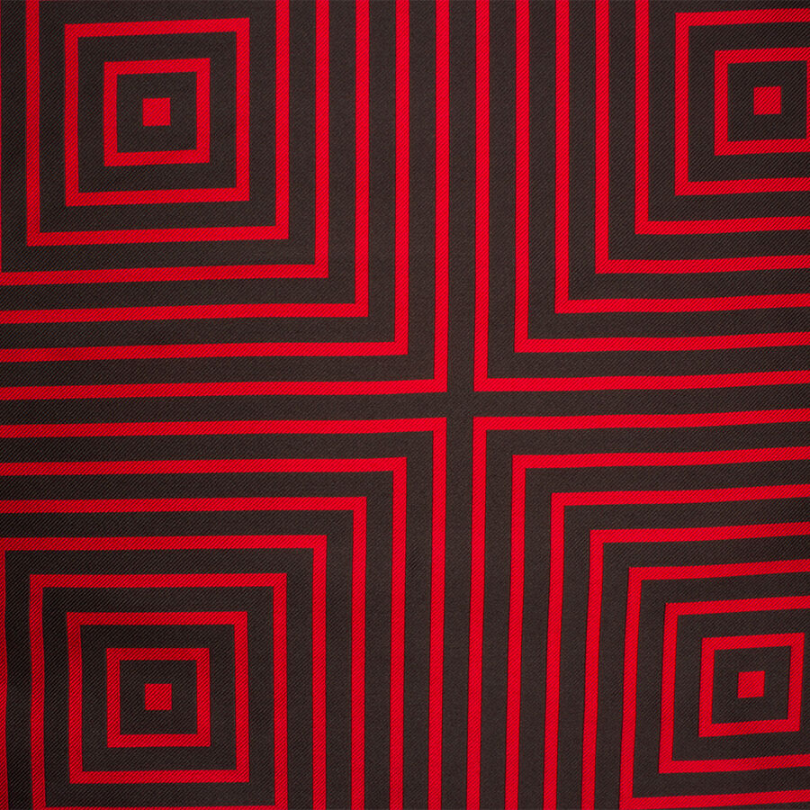 Red/Black Geometric Silk Jacquard (A 3m Piece)