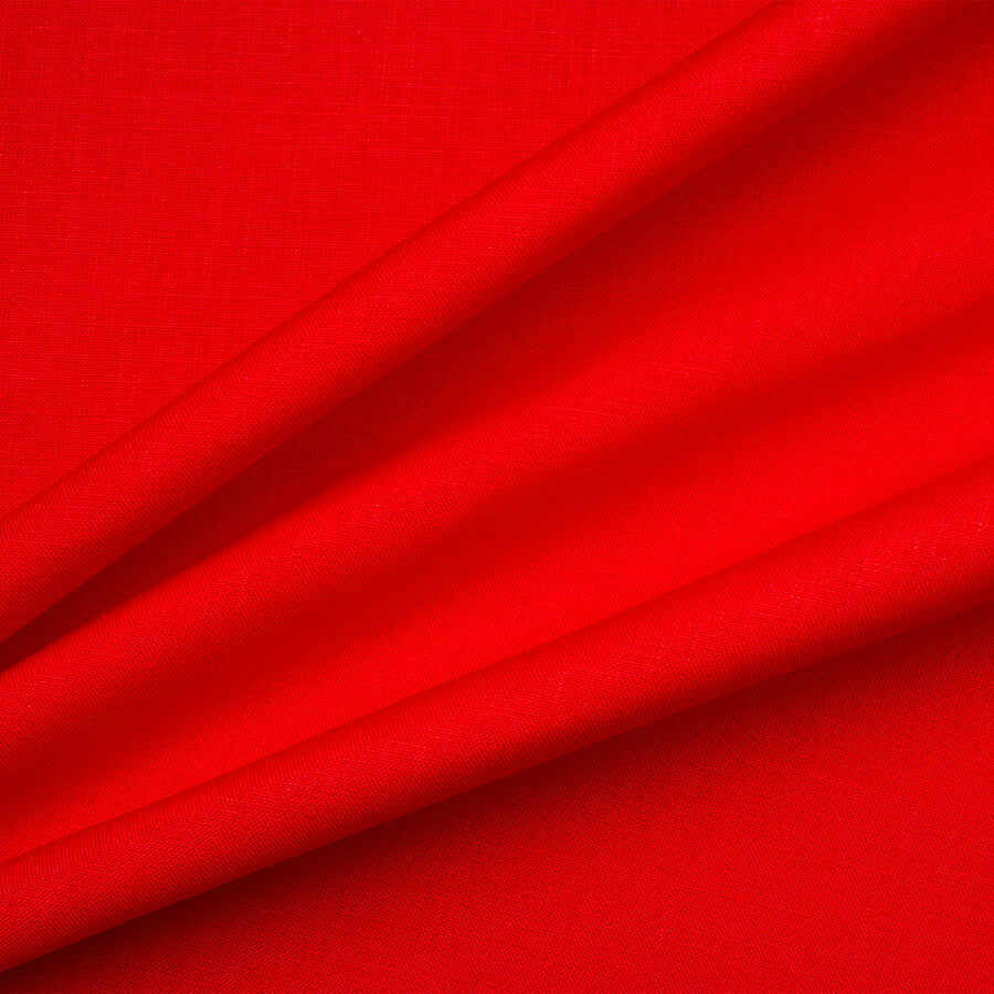 Bright Red Linen & Viscose Blend