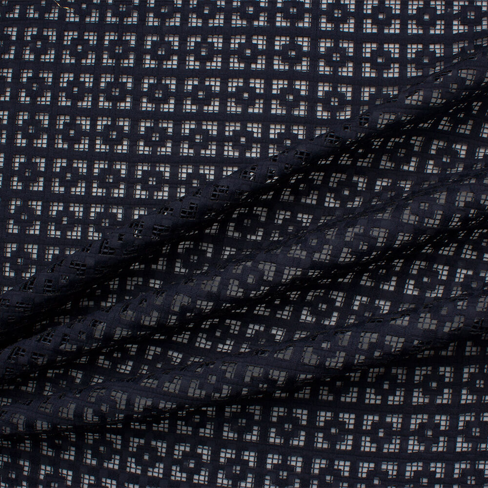 Navy Blue 'Windowpane' Laser Cut Poly