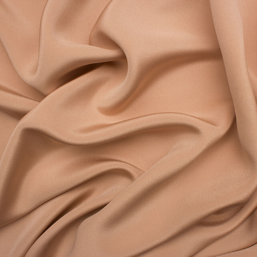 Beige Silk Marocain Crêpe