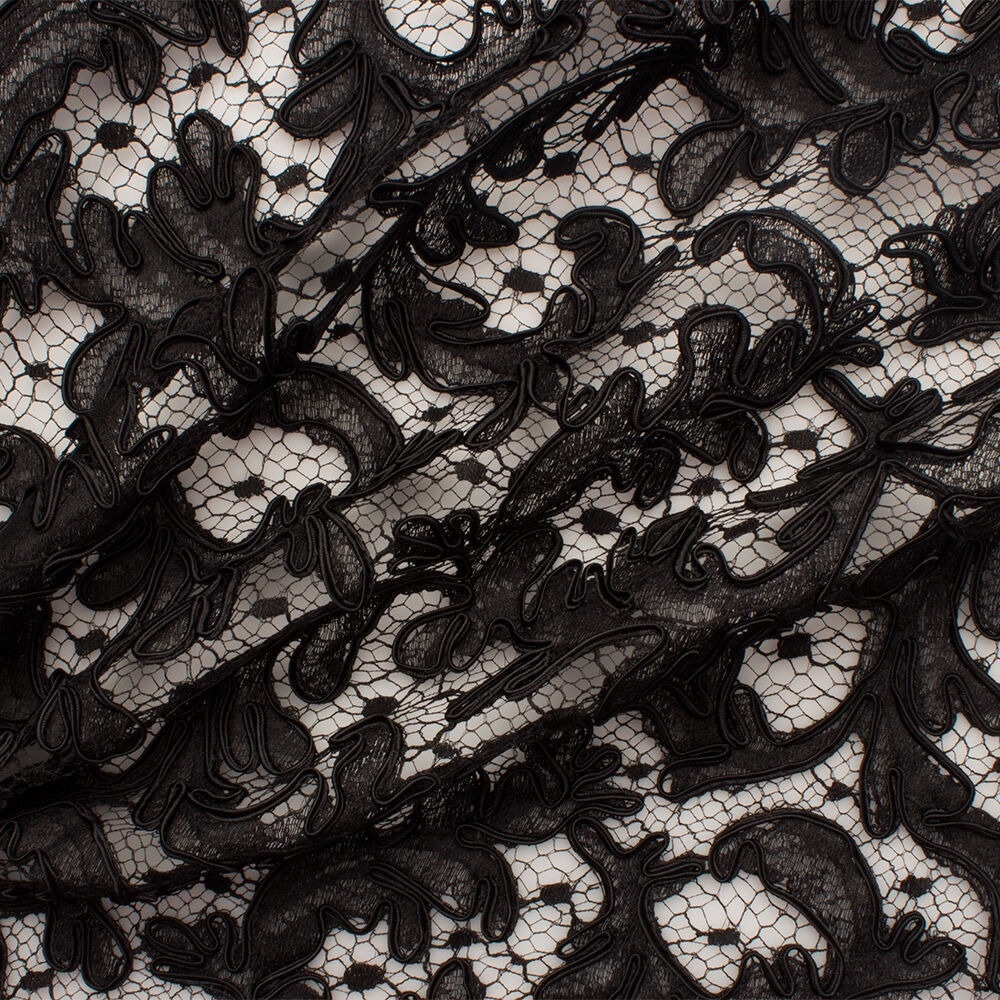 Black Heavy Corded Lace