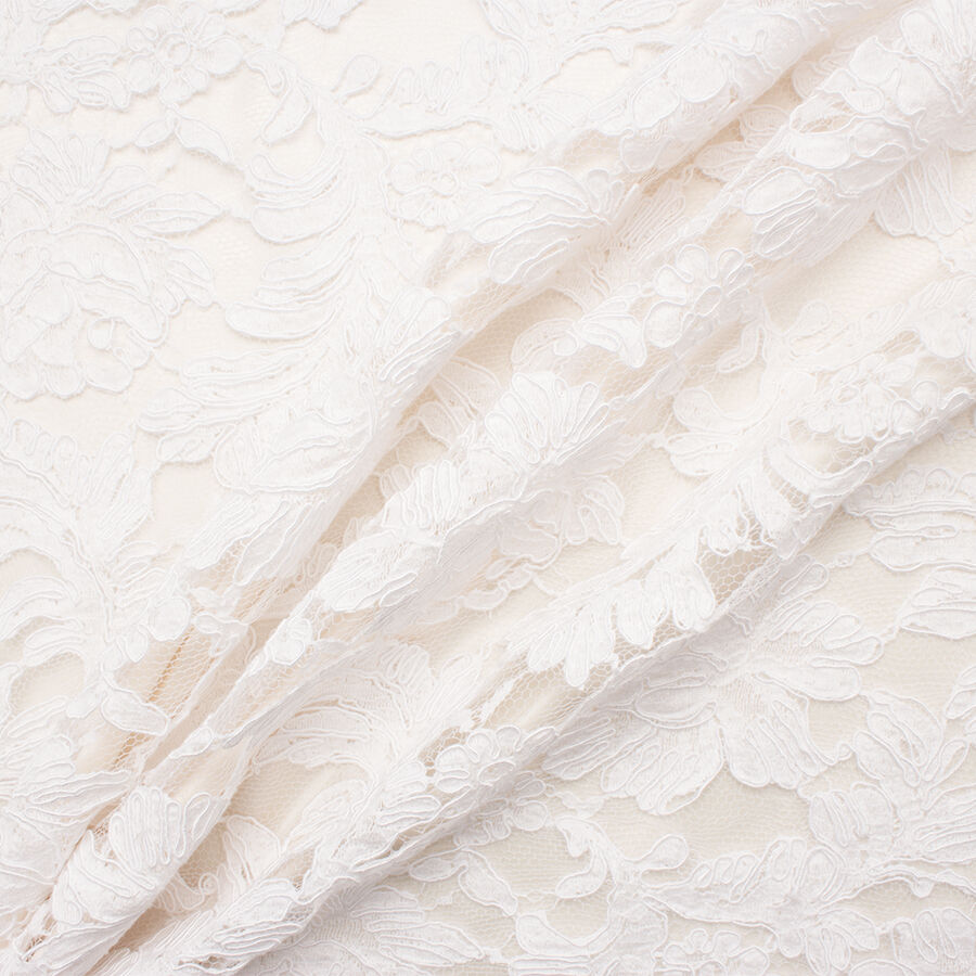 White Floral Corded Lace