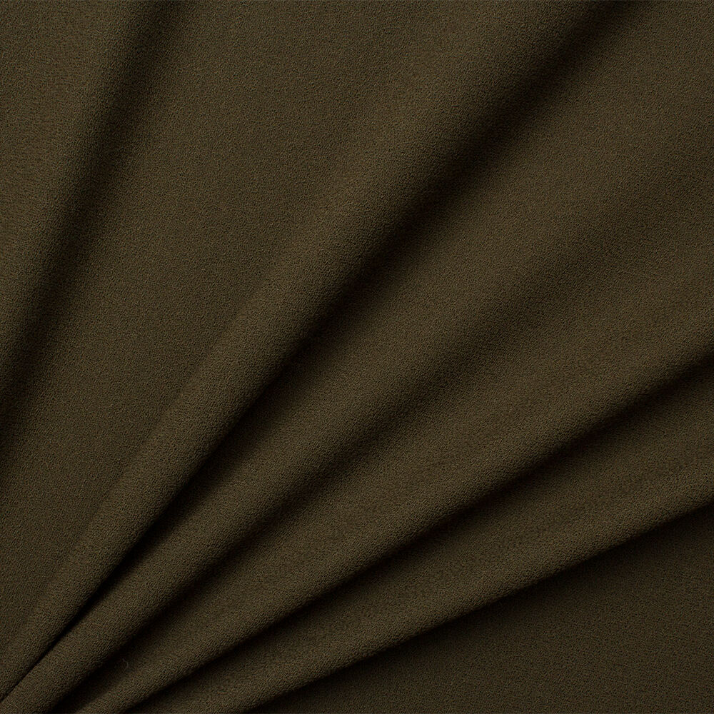 Khaki Single Wool Crêpe