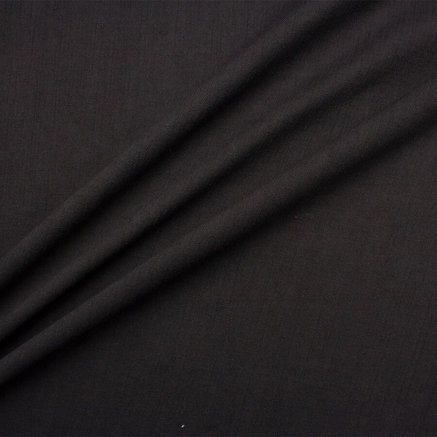 Black Crinkle Cotton/Linen Blend