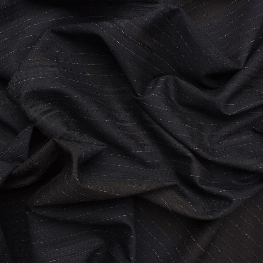 Midnight Blue/Black Pinstripe Pure Wool