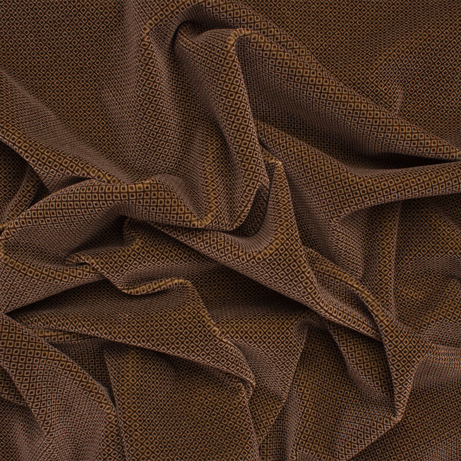 Brown 'Geo' Printed Velvet