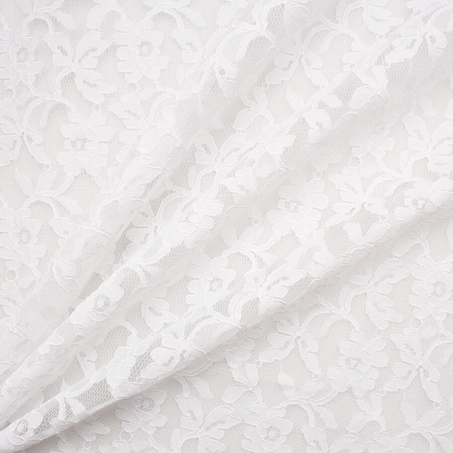 White Floral Embroidered Tulle