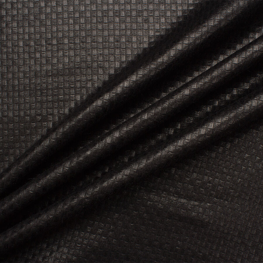 Black Woven Laminated Cloqué