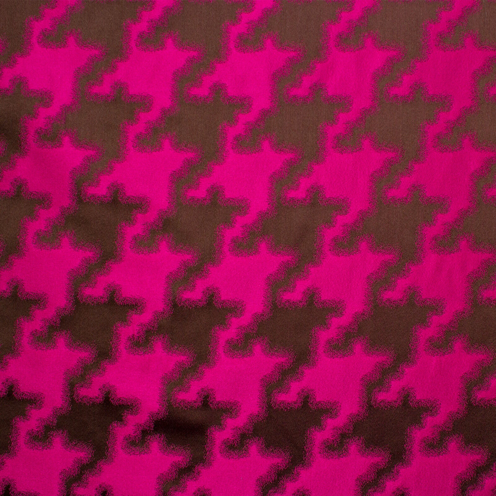 Houndstooth Print Silk Taffeta