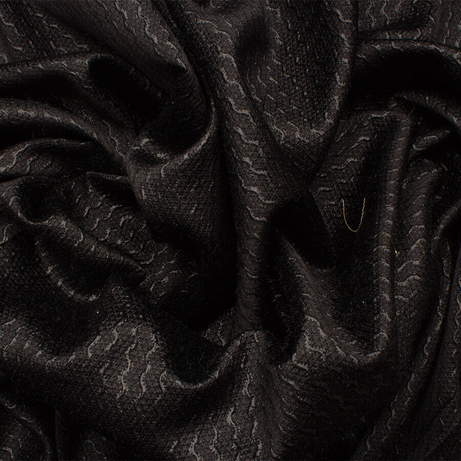 Black Metallic 'Wave' Brocade