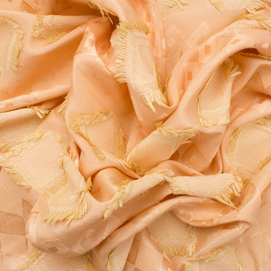 Peach Silk Jacquard Embroidery (A 2.70m Piece)