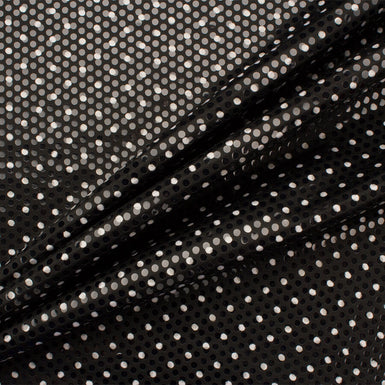 White Polka Dot Black Microfibre