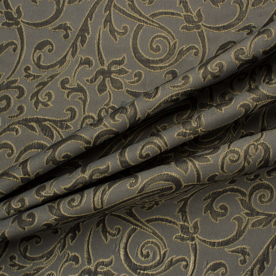 Grey/Black/Gold Metallic Brocade