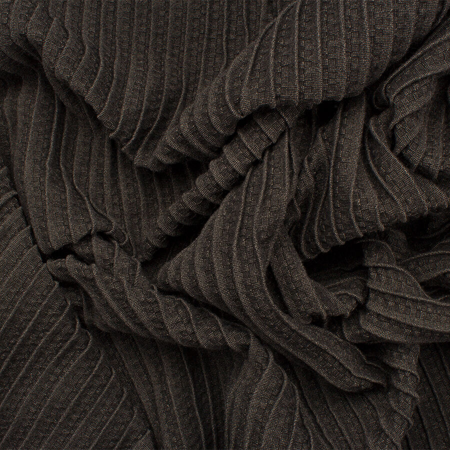 Black Ribbed Jacquard Cloqué