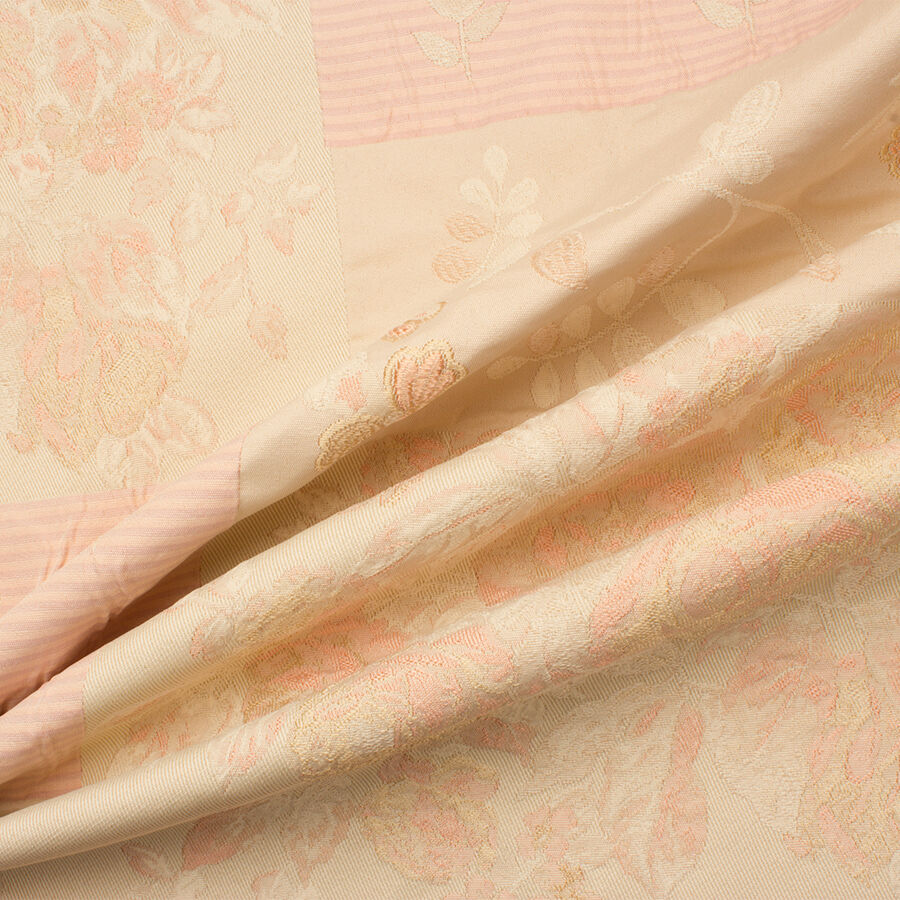 Cream/Pink Jacquard Floral Brocade