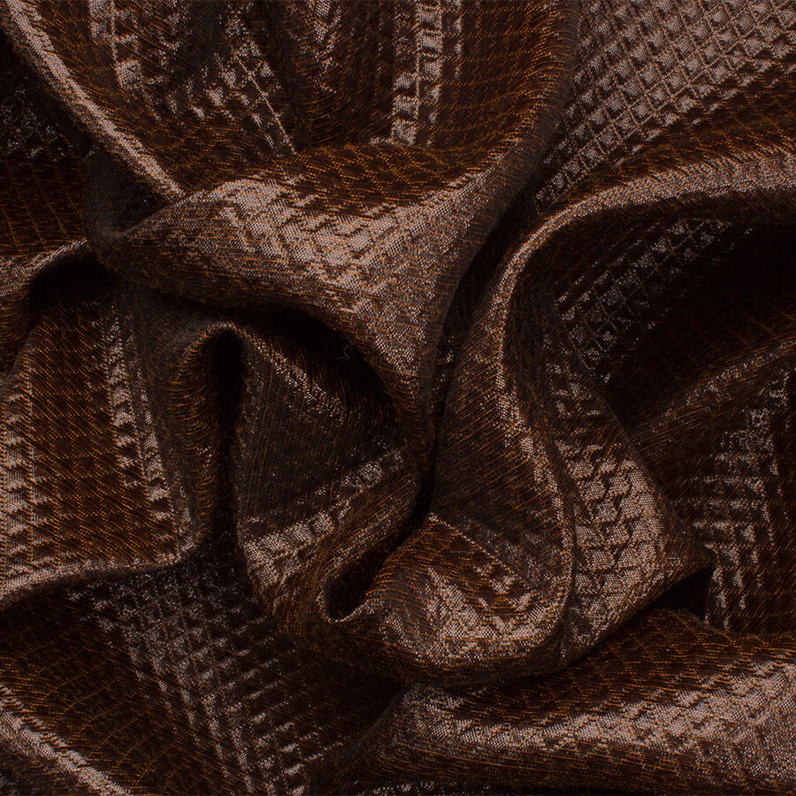 Brown Quilted Metallic Cloqué