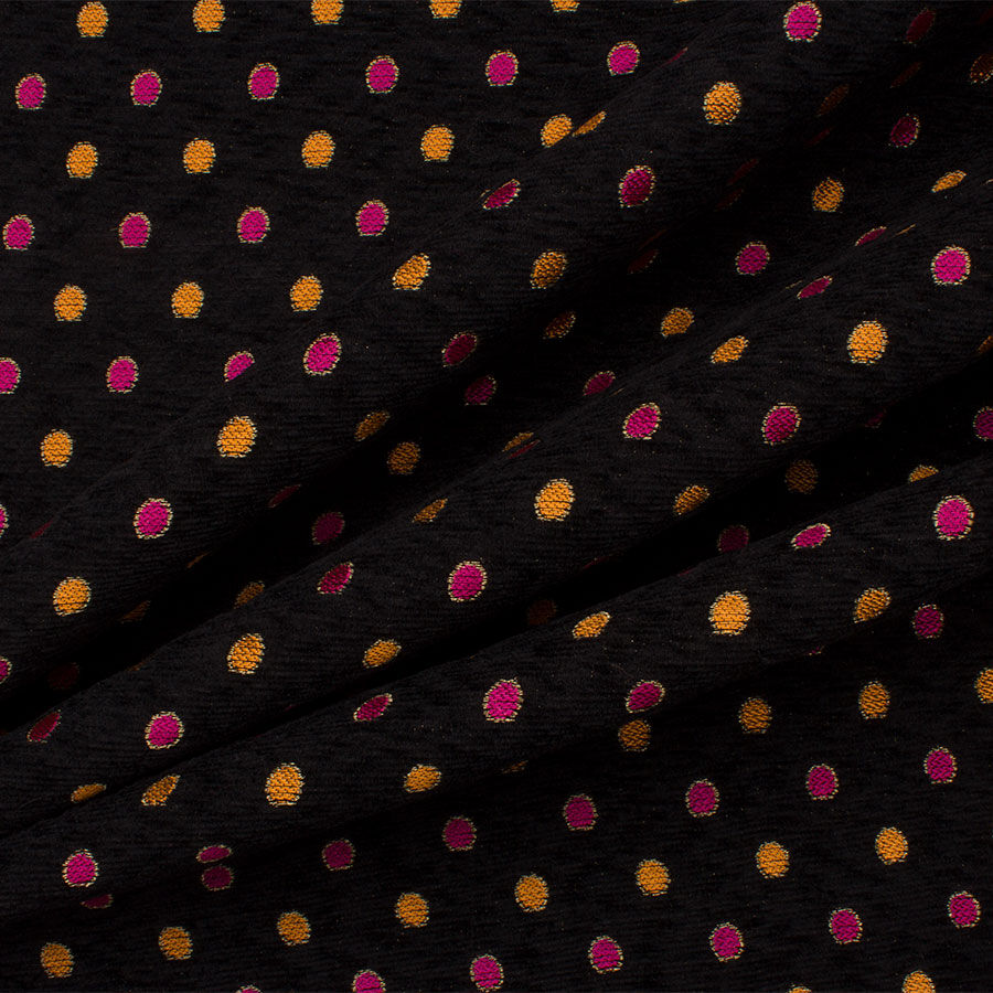 Orange & Pink Spotted Jacquard Brocade