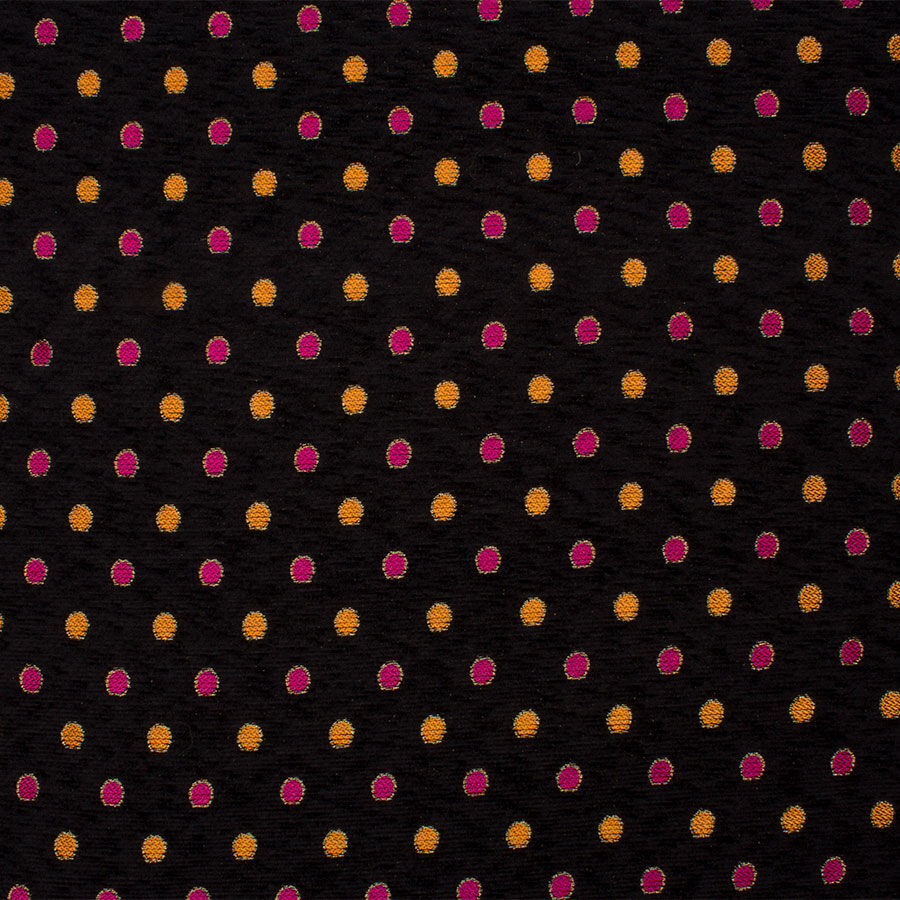 Orange & Pink Spotted Jacquard Brocade