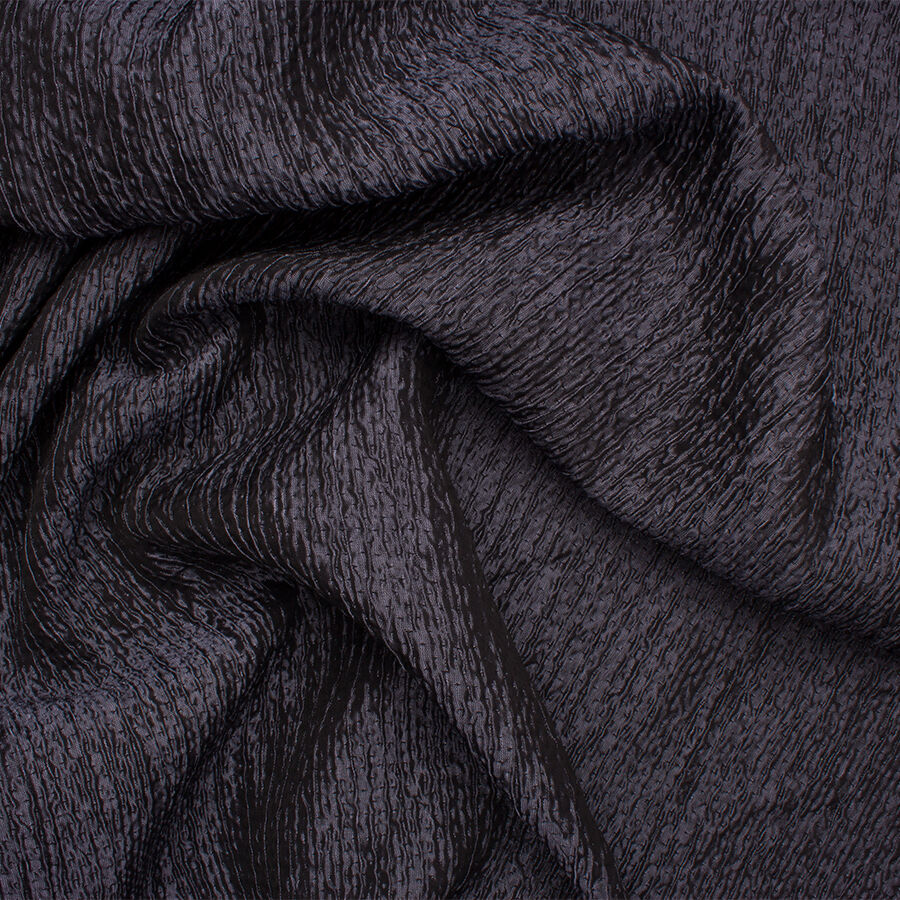 Dark Slate Grey Crinkled Cloqué