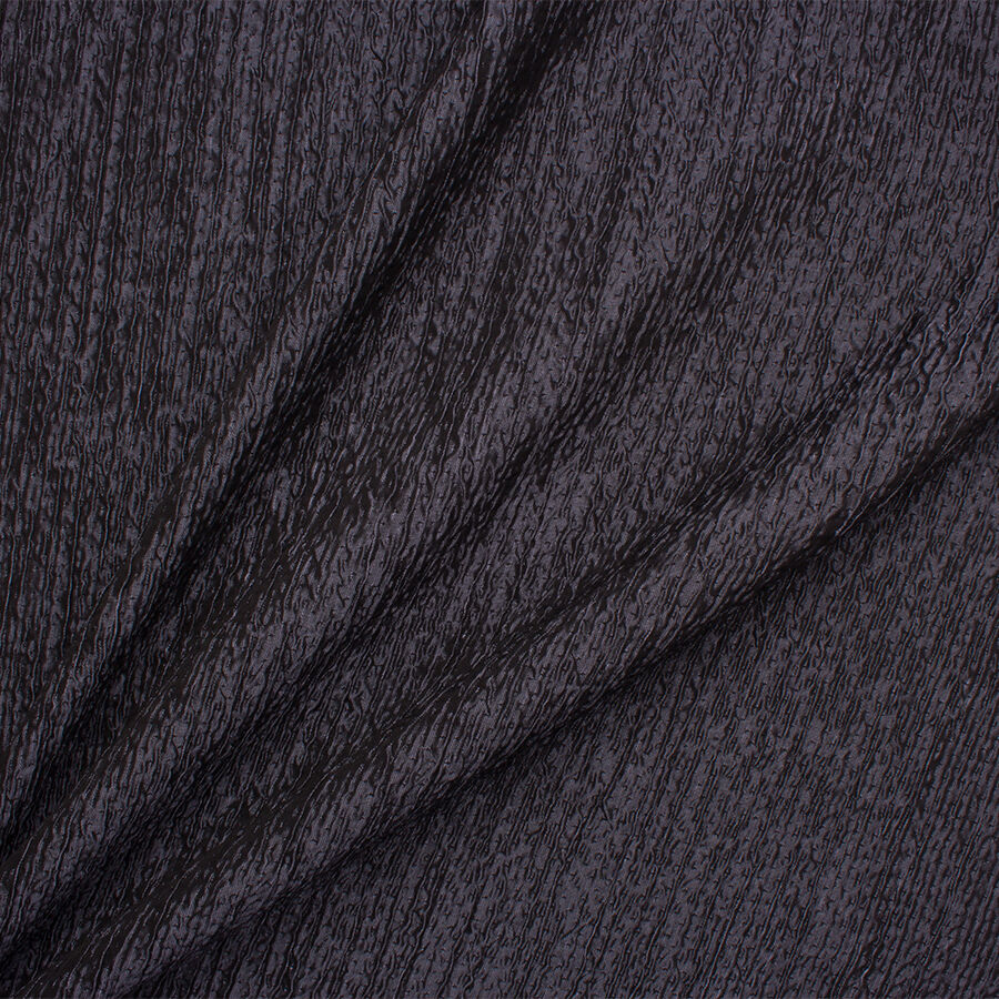 Dark Slate Grey Crinkled Cloqué