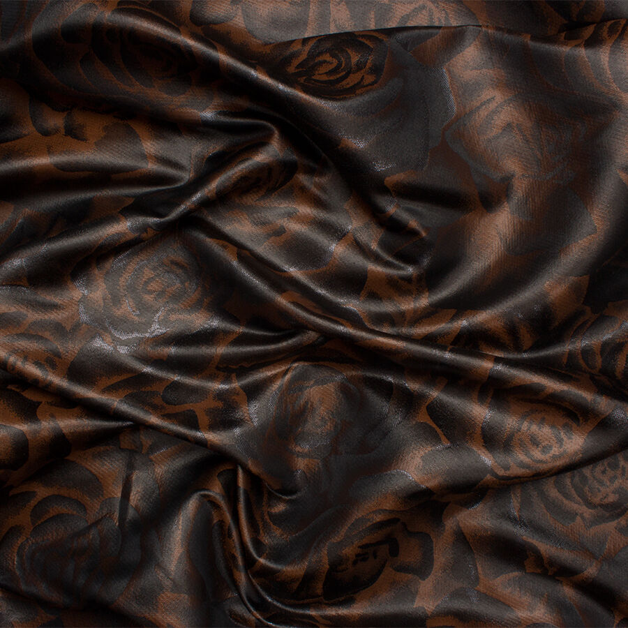 Black/Brown Floral Brocade