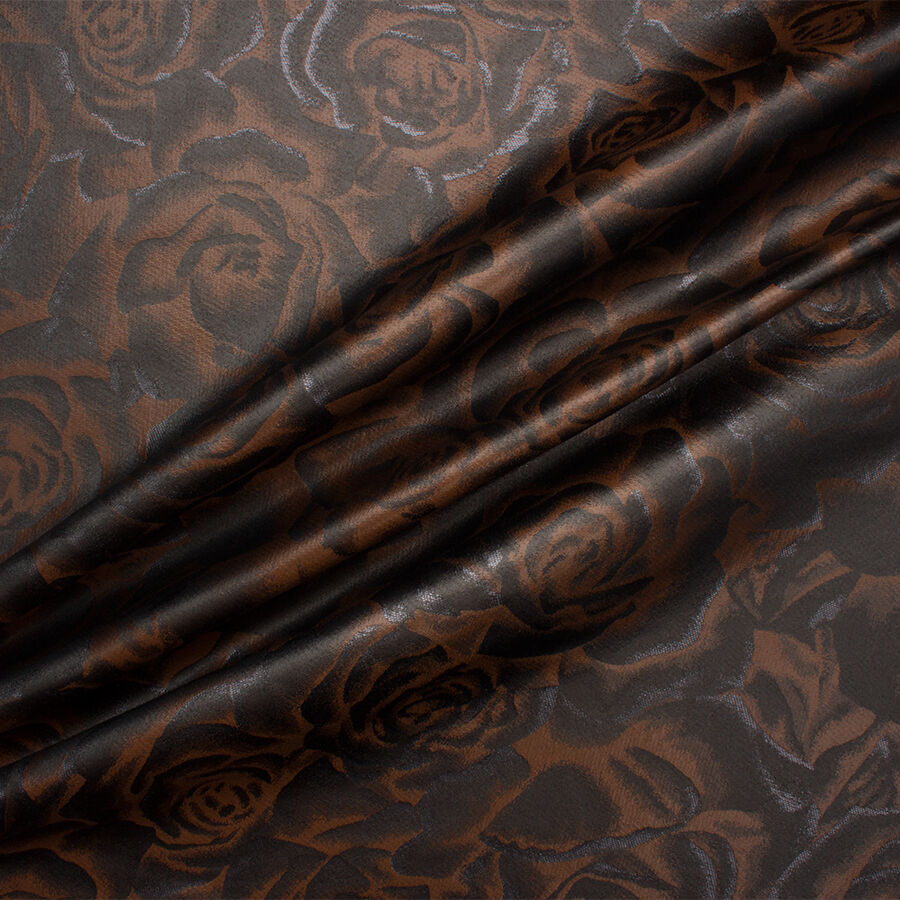 Black/Brown Floral Brocade