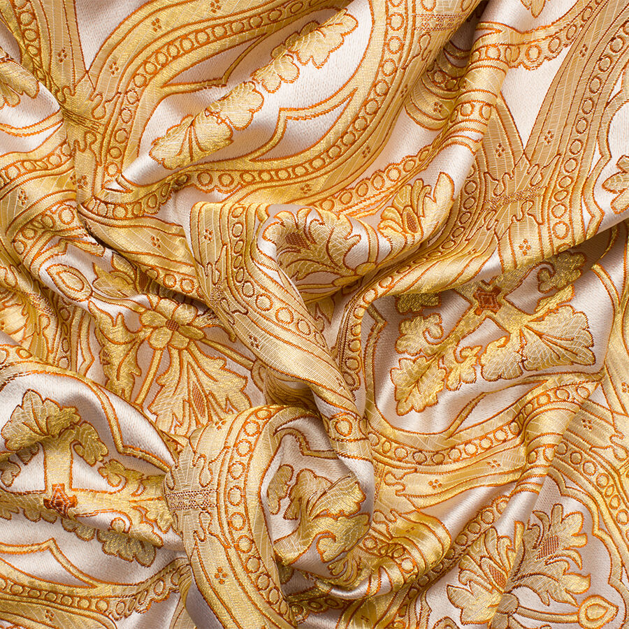 Ivory/Gold Metallic Brocade