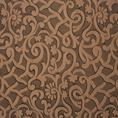 Mocca Brown Metallic Cloqué