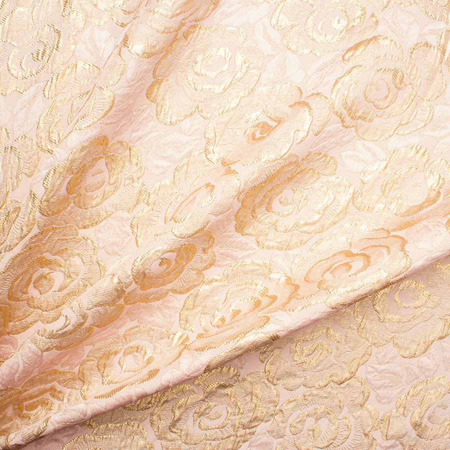 Pink & Gold Floral Silk Cloqué (A 2.35m Piece)