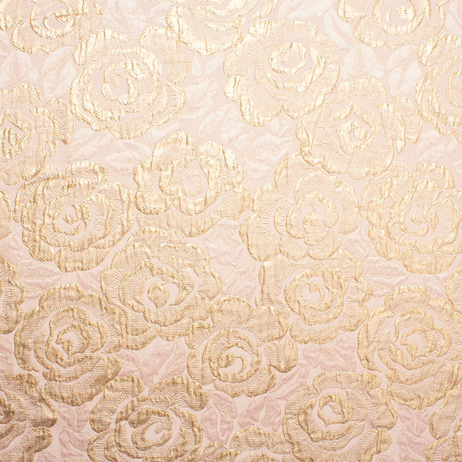 Pink & Gold Floral Silk Cloqué (A 2.35m Piece)