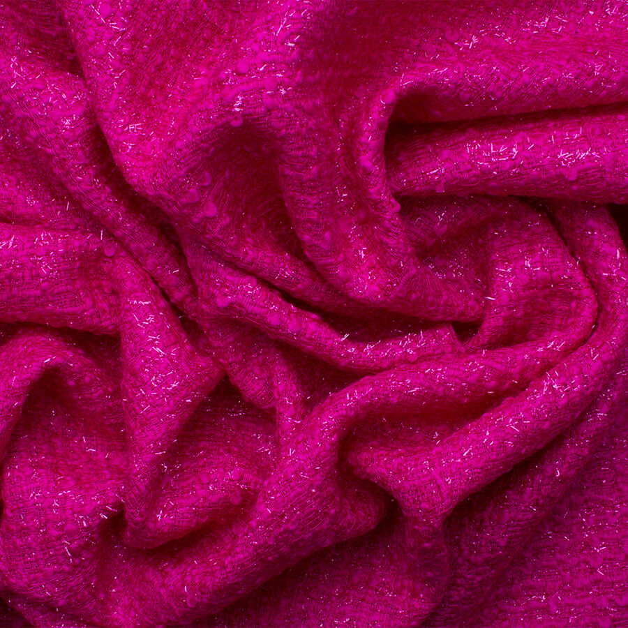 Magenta Lurex Wool Bouclé