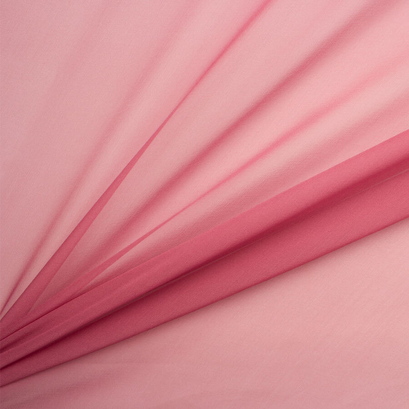 NY Designer Fabrics Rose Pink Iridescent Silk Chiffon Ic-073 Fabric