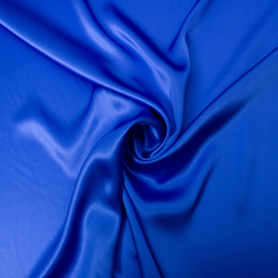 Deep Cornflower Blue Silk Satin