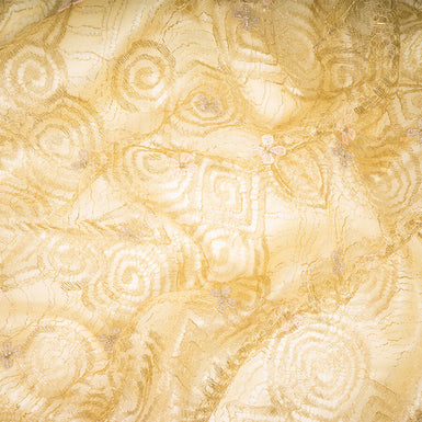 Gold Embroidered Metallic Chantilly Lace