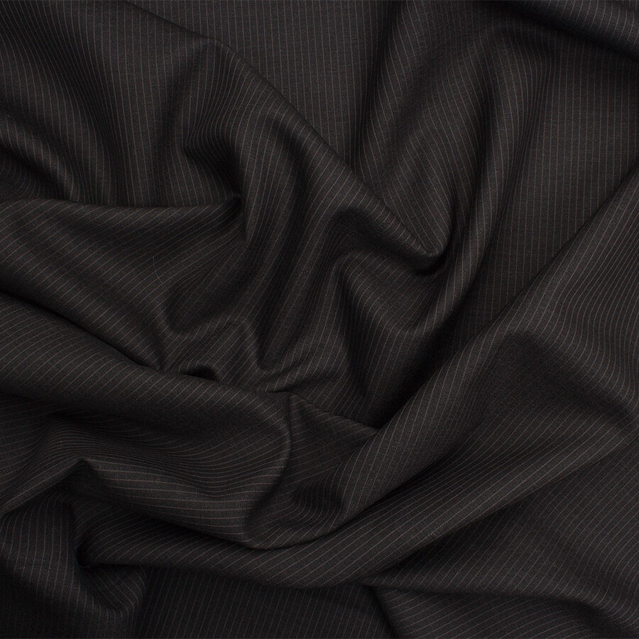 Dark Grey Striped Super 130 Suiting  (A 3.20m Piece)