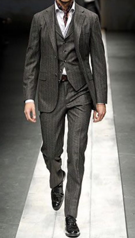 Dark Grey Striped Suiting  (A 3m Piece)