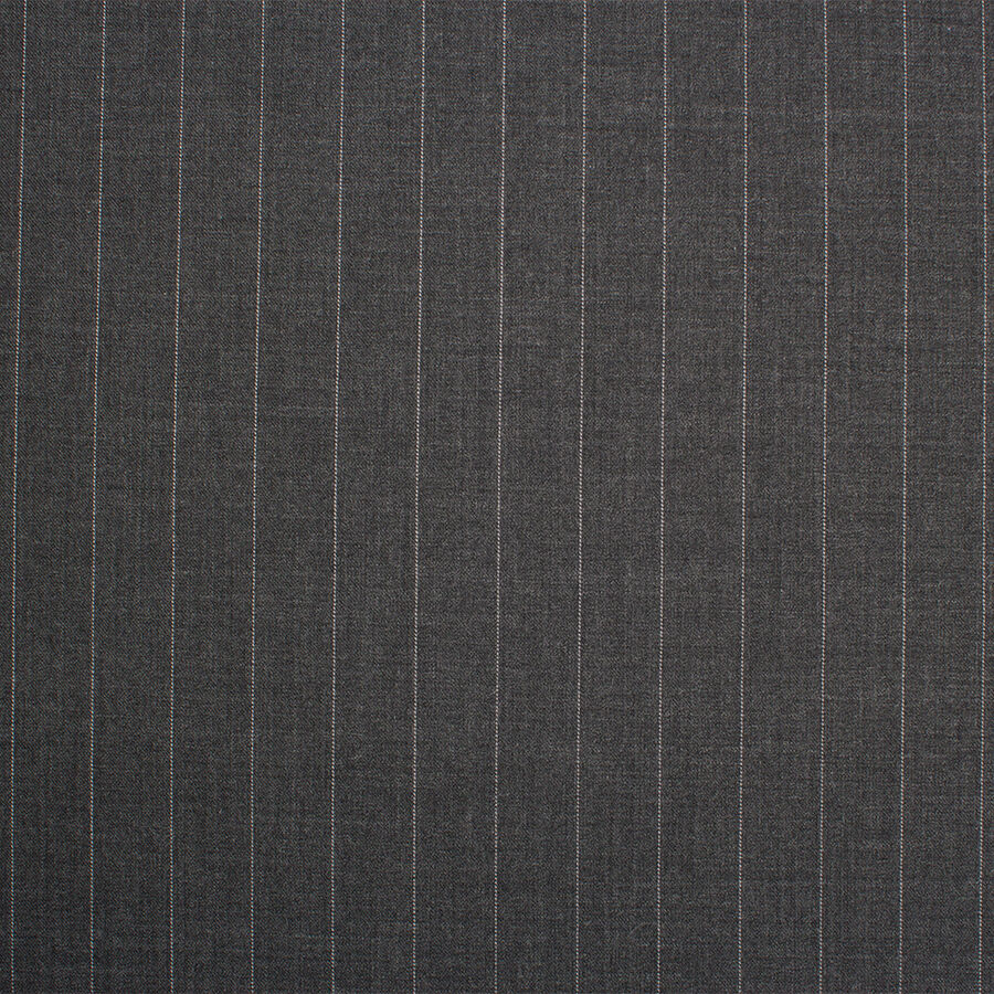 Grey Striped Cashmere & Silk Suiting  (A 3m Piece)