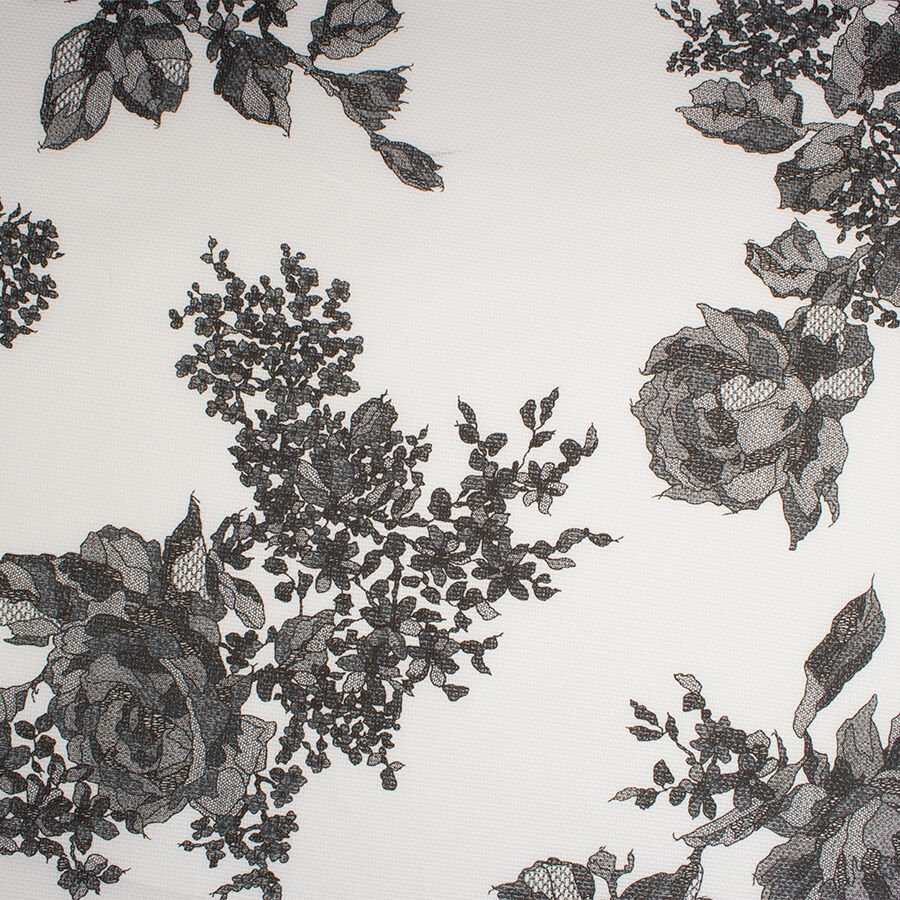 Monochrome Printed Double Organza (A 2.30m Piece)